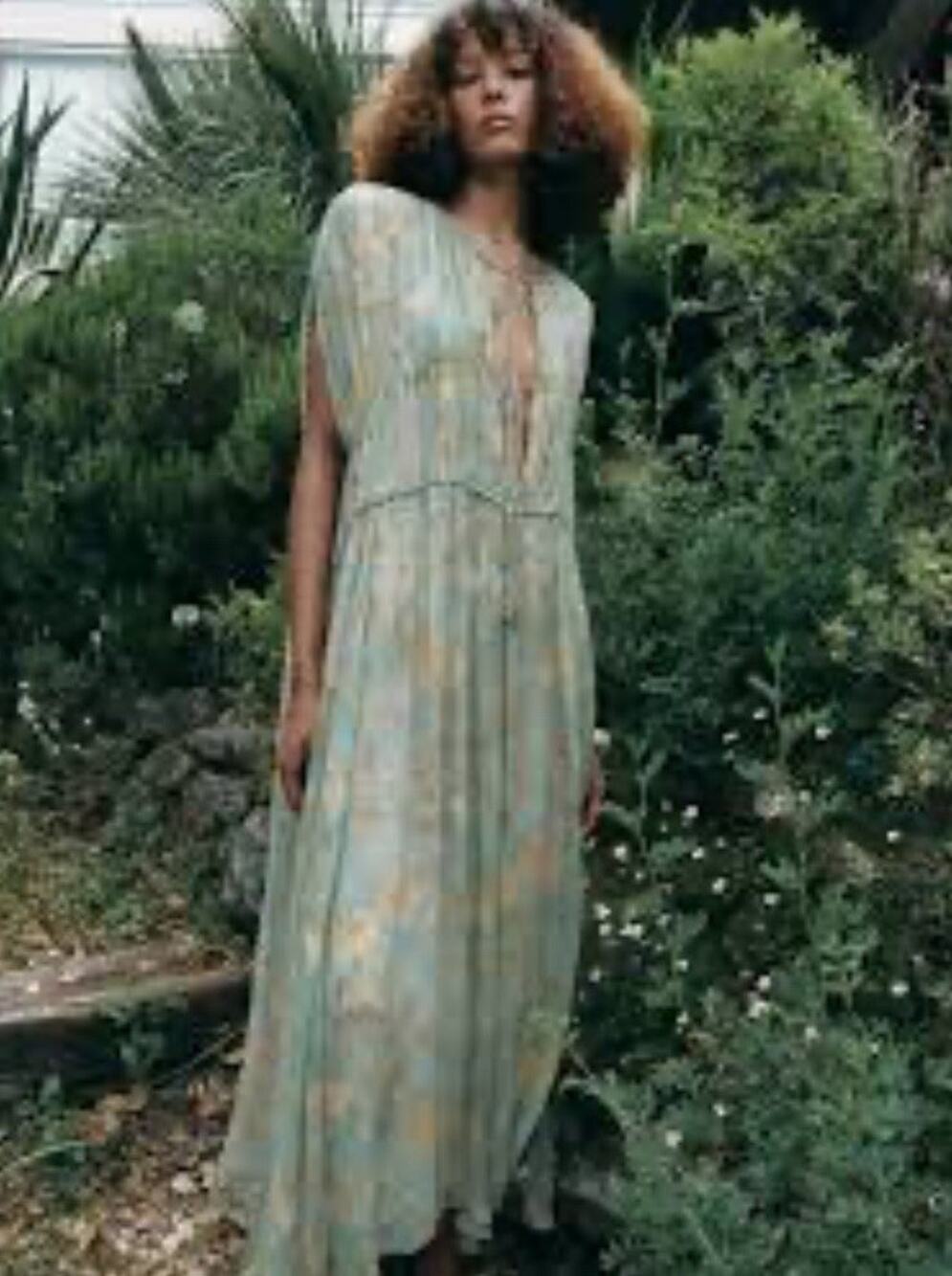 Zara Boho Dress Fits Sm Med Chiffon Flowy Fall Influencer Favorite Small